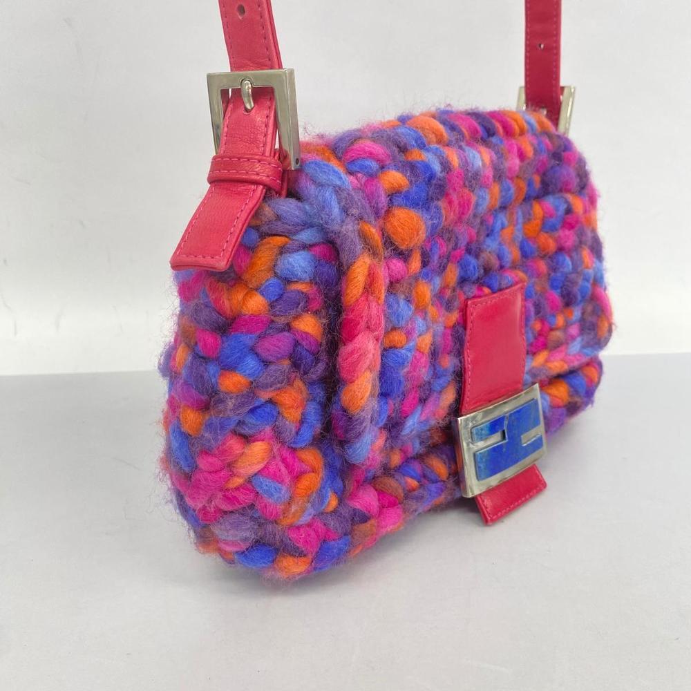 Fendi Wool Pink Handbag Mamma Bucket